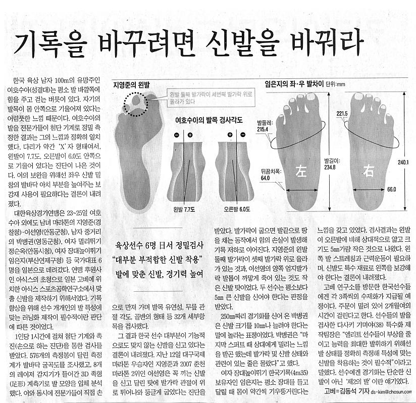 기록을 바꾸려면 신발을 바꿔라